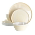 thumbnail image 2 of Elama Crafted Clay 12 Piece Lightweight Melamine Dinnerware Set in Cream, 2 of 2