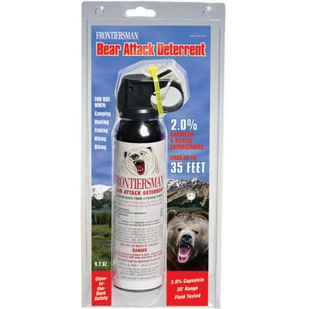 Frontiersman Bear Spray, Maximum Strength with Belt Holster & Industry Maximum 35' (10.6m) Range (9.2