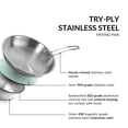 thumbnail image 3 of Triply Hammered Stainless Steel Frying Pan - 1750ml, Silver | Heavy Bottom Steel Pan For Cooking, Frying Or Sauteing - Induction & Gas Stove Friendly Fry Pan, 3 of 5