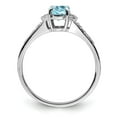 thumbnail image 2 of Primal Silver Sterling Silver Rhodium Diamond and Light Swiss Blue Topaz Ring, 2 of 5