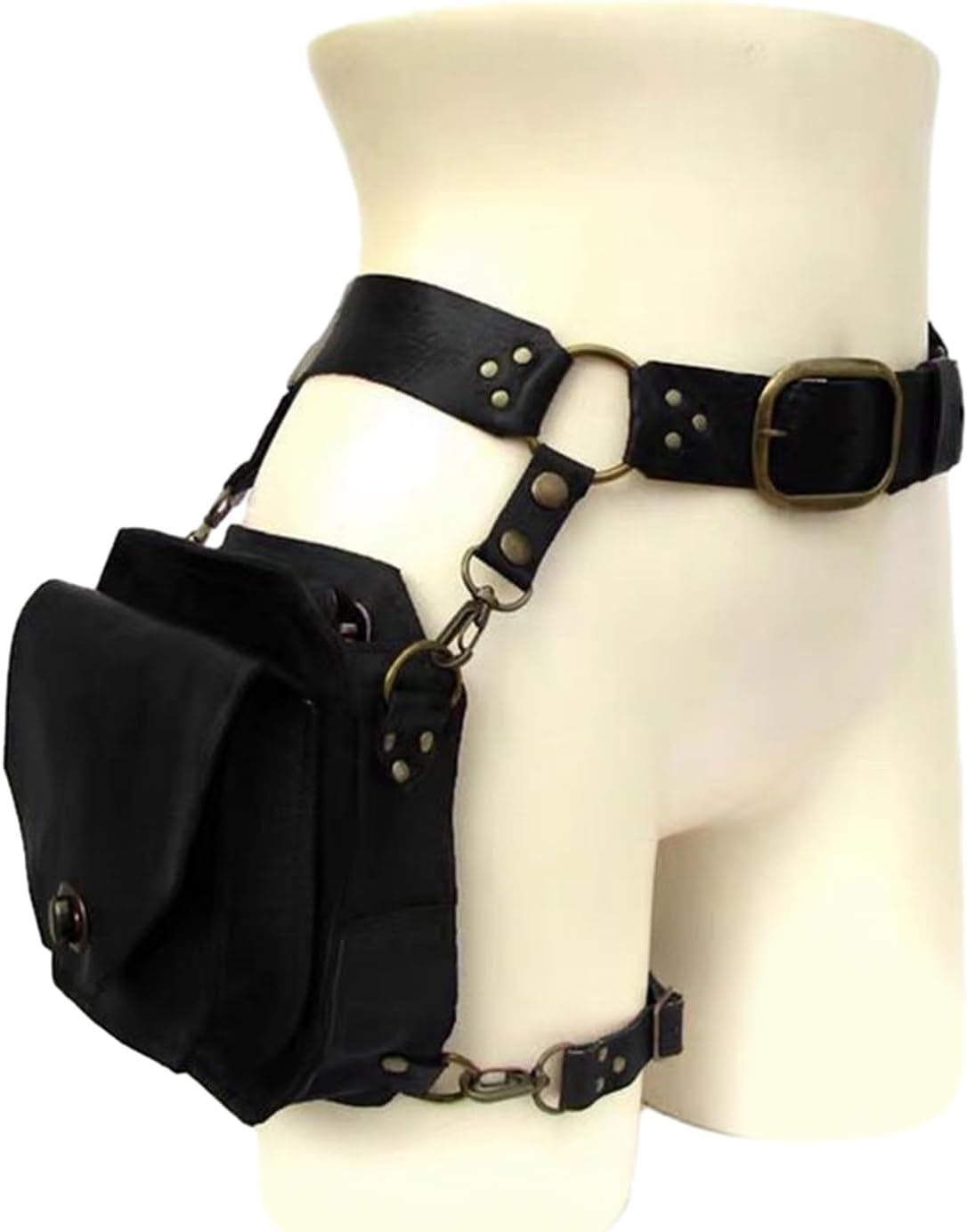 LKJYER Medieval Waist Belt Drop Leg Pack Steampunk Waist Pack Thigh Bag Leather Fanny Pack Motorcycle Waist Belt