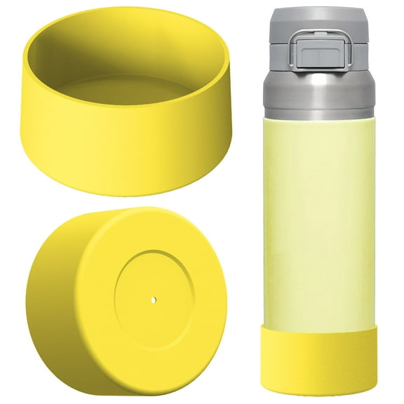 Linkidea 2 Pack Water Bottle Boot Compatible with Stanley Quick Flip GO 36oz, Silicone Waterbottle Bottom Bumper Protector (Yellow)