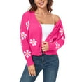 thumbnail image 6 of nine bull Cardigan Sweaters for Women Long Sleeve Floral Open Front Sweater V Neck Outwear Cardigan Knit Cable Outwear Coat, 6 of 9
