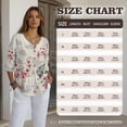 thumbnail image 7 of Xoenoiee Tiger Plum Blossom Cloud Print Womens Tops 3/4 Sleeve Button Down Shirts Casual V Neck Tunic Blouses Pleated Fashion Summer Tees 2026, M, 7 of 7