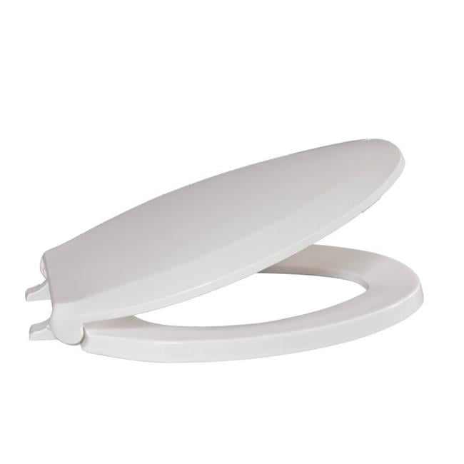 Mayfair Commercial Elongated Open Front White Toilet Seat with Cover 1440EC000 