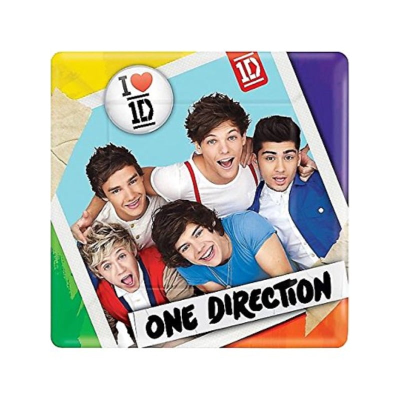 One Direction Small Square Plates 8ct Walmart Com Walmart Com
