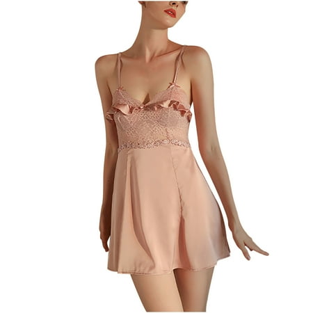 

KBKYBUYZ Women s V-Neck Sexy Lingerie Sexy Cute Large Home Sleeping Dress