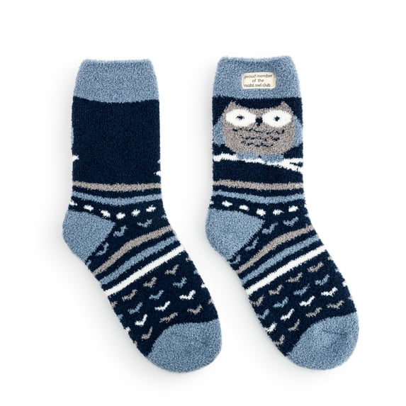 Night Owl Navy Blue One Size Fits Most Polyester and Nylon Fabric Casual Socks