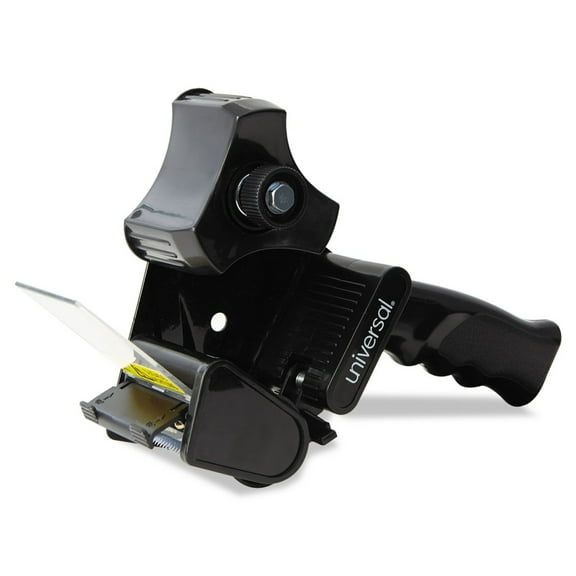 Universal Handheld Adhesive Tape Dispenser, 2" Width, 110 yds Length, Metal/Plastic, Black