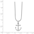 thumbnail image 2 of Primal Silver Sterling Silver Rhodium-plated Polished Diamond Anchor Necklace, 2 of 4