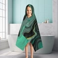 thumbnail image 6 of Green Gray Yellow Marble Pattern Hooded Bath Towel，50"x30" for Ages 3 To 12 Kids, Quick Dry Lightweight Soft Microfiber Hood Beach Towel Cover Up for Kids, 6 of 7