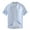 Light Blue, variant on Men's Striped Short Sleeve Shirt Stand-Up Collar Casual Solid Color Loose Shirt Top White 6(S)