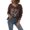 Brown, variant on xiaxaixu Women's Round Neck Long Sleeve Animal Monster Print Loose Sweaters