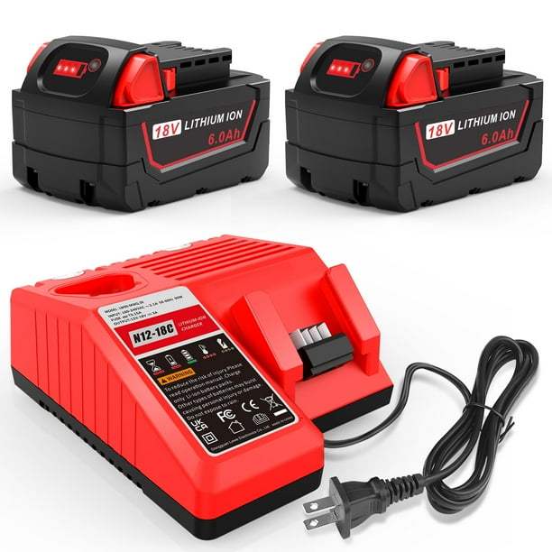 Cargador de baterías WECACHWE 18V 6.0Ah Litio-Ion Fast Charge