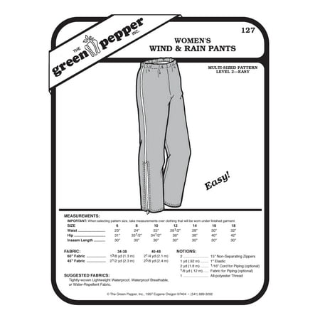 - Women Wind & Rain Pants Sewing Pattern