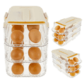thumbnail image 3 of Huevera para frigorífico, organizador de huevos con ruedas, contenedor para guardar huevos, dispensador de huevos con ruedas, bandeja apilable para frigorífico, color blanco, 3 of 8