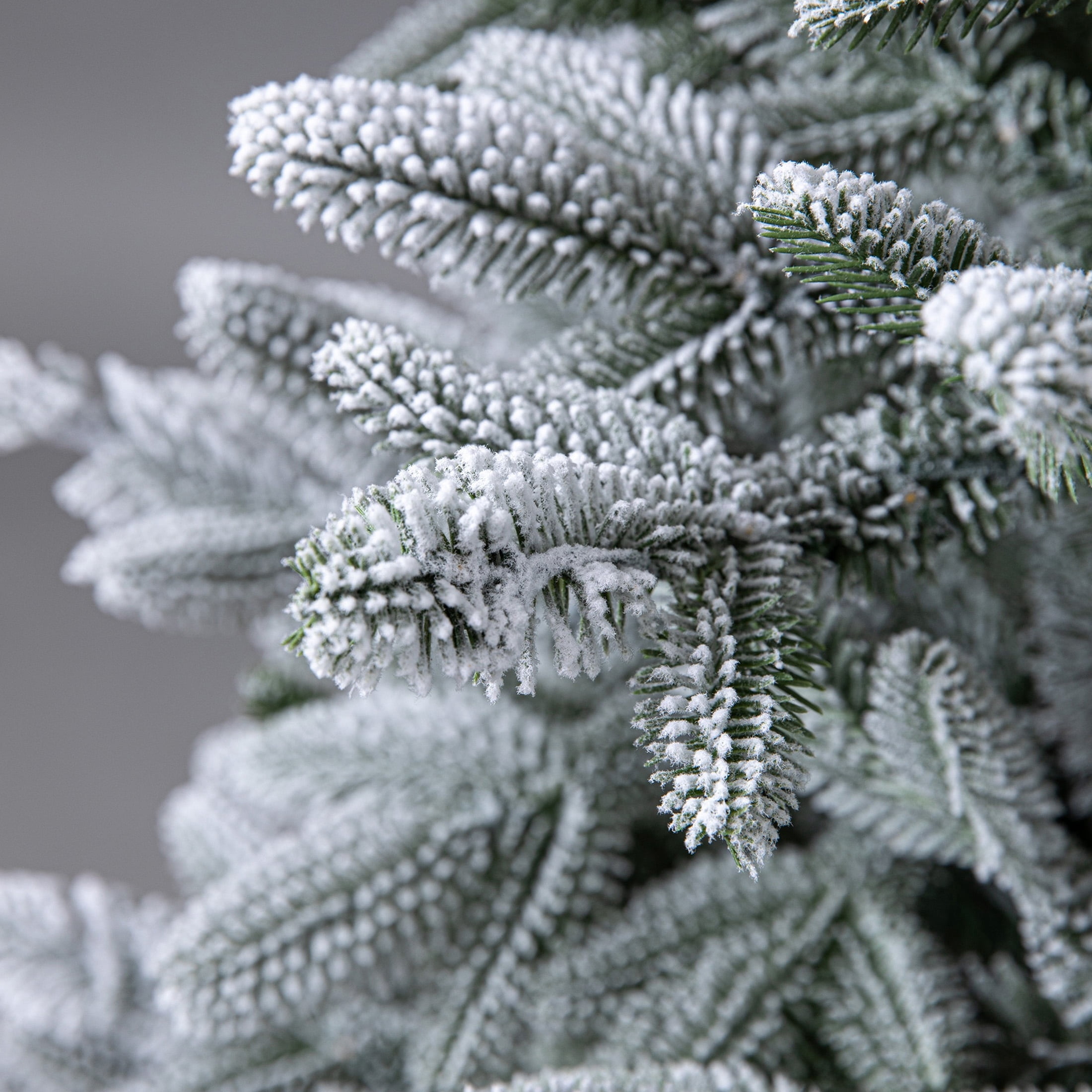 7' Pre-Lit Nobilis Pine Snow-Flocked Green Artificial Christmas Tree with 600 Warm White LED Lights, Quick Set, and Stand, by Holiday Time