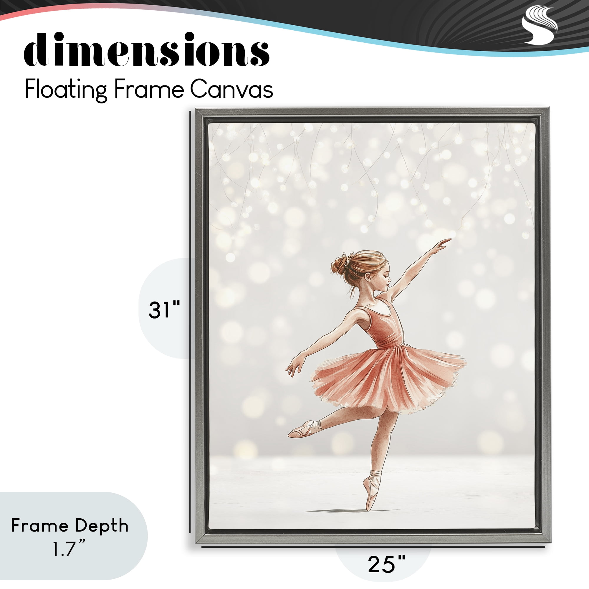 Stupell Industries Dancing In The Light Gray Framed Floater Canvas Wall Art, design by Christine Simpson Art