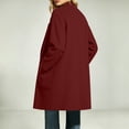 thumbnail image 5 of Womens Open Front Peacoat Wool Blend Notch Lapel Winter Coat with Pockets Casual Mid Length Daily Jackets Travel Vacation, 5 of 8