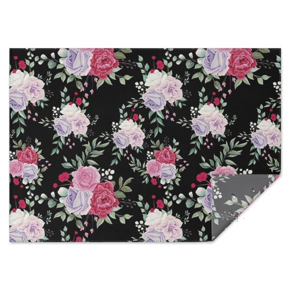 Pioneer Flower Floral Print Pattern Rectangle Tablecloth 60"x84",Waterproof Polyester Rectangle Table Cloth, Wipeable Spillproof Polyester Tablecloth for Dining, Camping, Indoor and Outdoor