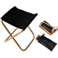 thumbnail image 1 of Mini silla plegable portátil dorada con bolsa, compacta de aluminio, 1 of 2