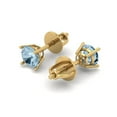 thumbnail image 2 of 0.5 ct Screw-Back Stud Earrings for Women | 4.0mm Round Cut Natural Sky Blue Topaz | 18K Yellow Gold, 2 of 5