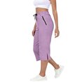 thumbnail image 2 of MLQIDK Pedal Pushers for Women Capri Pants Dressy Casual Knee Length Elastic Waist Cropped Pants Trendy Summer Crop Capri Pants with Pockets Pink XL, 2 of 6