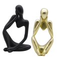 thumbnail image 1 of 2x Résine Penseur Escultura Figura Maison Or et Noir Droit Dorado y negro a la derecha, 1 of 9