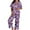 Purple, variant on CONFREE Halloween Women Pajamas Sets Short Sleeve Buttons Sleepwear Tops Pants Hallowmas Pumpkin Ghost Pjs for Women Cozy Nightwear