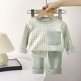 thumbnail image 2 of CAUYDY 3 6 9 12 Months Baby Boys Clothes Newborn Gift Pajamas for Boy Comfy Long Sleeve Shirt and Pants 2PCS Set Preemie Sleepers Infant Pjs Fall Winter Sizes 9-12 Months,Light Green, 2 of 9