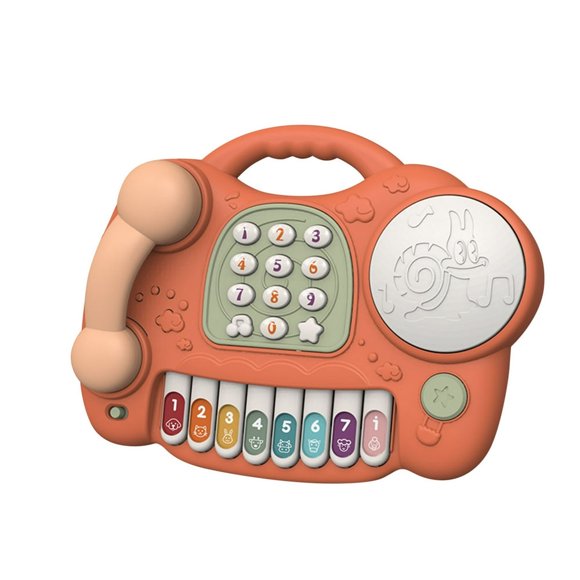 Toys Baby Toys Early Education New Miniature Kids Musical Instrument Baby Toy Telephone Music Piano Keyboard Drum Toy For Boys Girls 6 To 12 Months