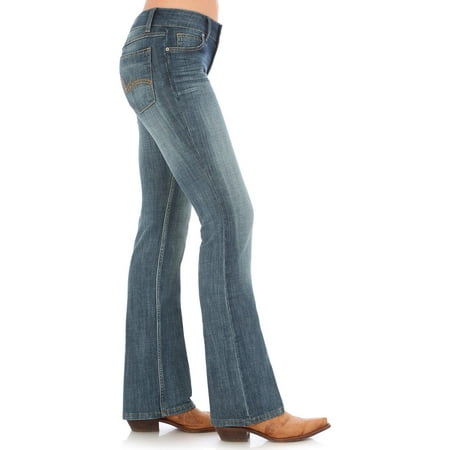 Four Pocket Indigo Jeans - Wrangler Women's Indigo Mid-Rise Jeans Boot Cut - 09Mwzah