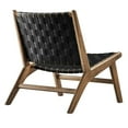 thumbnail image 4 of Modway Saoirse Faux Leather Wood Accent Lounge Chair in Walnut Black, 4 of 9