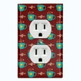 thumbnail image 1 of Metal Light Switch Wall Plate Outlet Cover (Coffee Espresso Mocha Cup Orange Heart Brown - Single Duplex), 1 of 2
