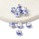 thumbnail image 1 of Handmade Porcelain Beads Blue and White Porcelain Round with Flower Blue 6mm Hole: 1.6mm, 1 of 2