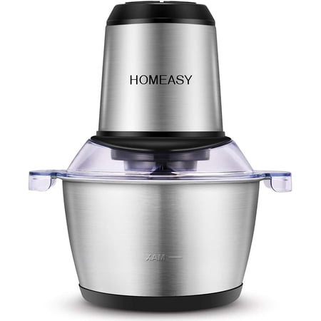 Meat Grinder Electric, Food Processor 2L Stainless Steel Meat Blender Food Chopper for Meat, Vegetables, Fruits and Nuts with 4 Sharp Blades, 350W, 8 Cups
