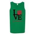 thumbnail image 2 of Wild Bobby, Love My Cat Stole My Heart Red Footprints Animal Lover Mens Graphic Tank Top, Kelly, 2XL, 2 of 3
