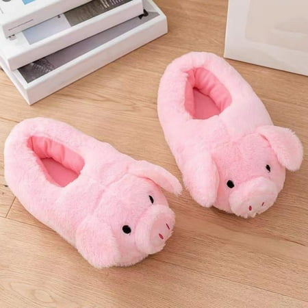 

Pig Slippers for Women Cute Womens Slippers Funny Slippers Plush Slippers for Women Girls Indoor Non- Warm Soft Winter Home Slippers Women Pink Slippers Animal Slippers