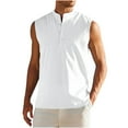 thumbnail image 2 of Aloohaidyvio Sleeveless Beach Shirts for Men 100% Cotton Summer Tank Shirts Casual Henley Tank Top White 2XL, 2 of 6