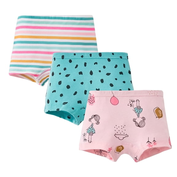 BOBOGOJP Girls Underwear Cotton Toddler Girls Panties Cute Comfortable Little Girl Underwear Pack Soft Breathable Boyshorts Light Purple for Size 6-7 Years