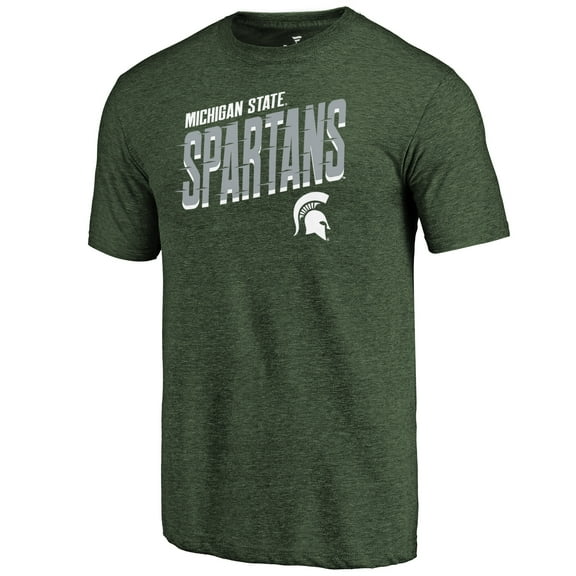 Men's Green Michigan State Spartans Slant Strike Tri-Blend T-Shirt