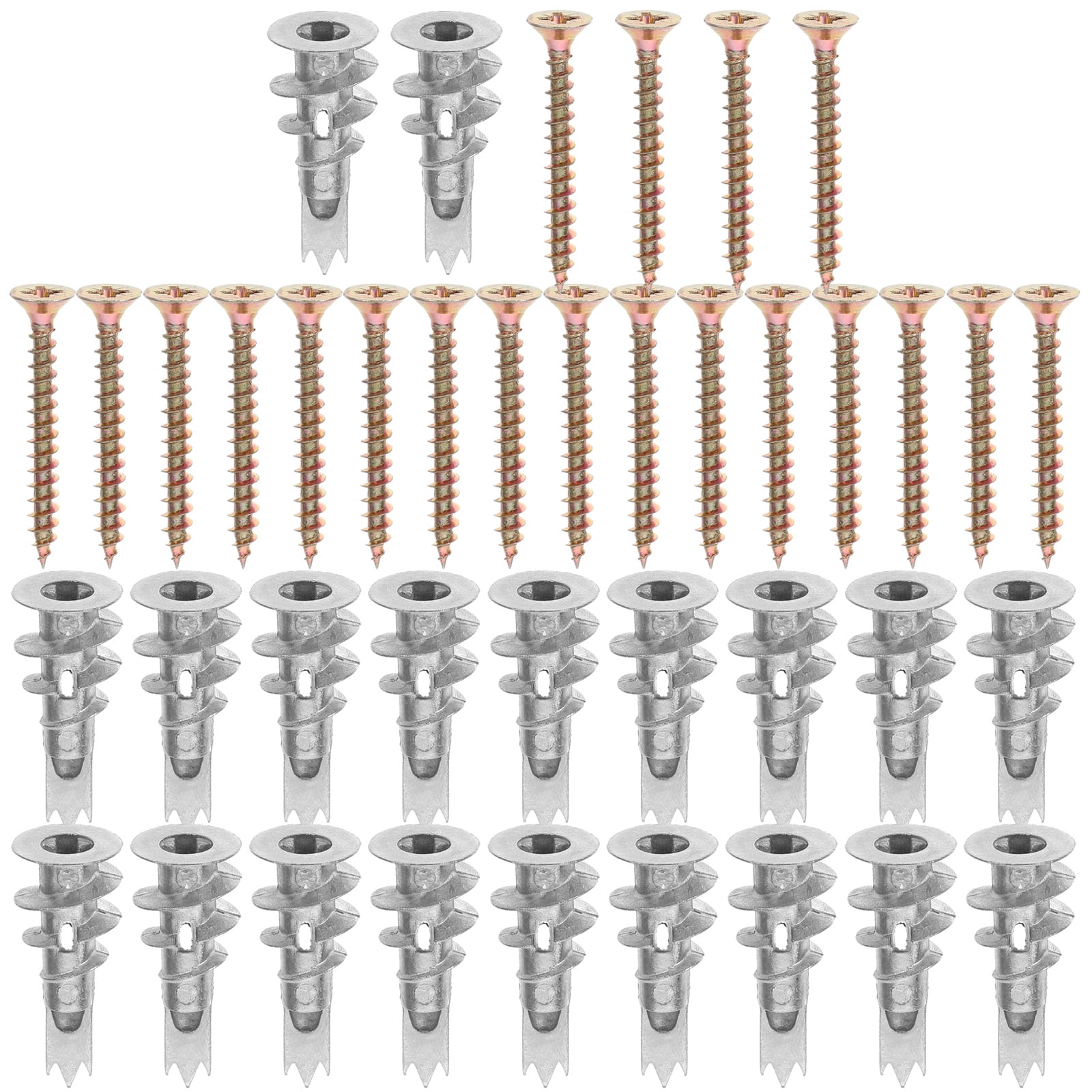 20 Sets Self-drilling Drywall Anchor And Screws Set Hollow Wall Anchors With Screws