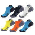thumbnail image 1 of 6 pares de calcetines de algodón para hombre, de malla transpirable, aptos para las cuatro estaciones, ideales para fitness y correr., 1 of 6