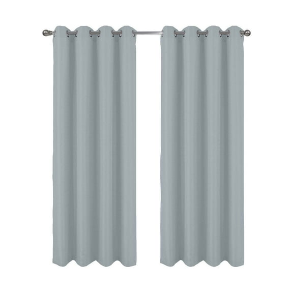 RT Designer Collection Cindy Textured 2 Pack Grommet Curtain Panel 36" x 84" Silver