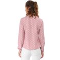 thumbnail image 6 of INSPIRE CHIC Women's Valentine's Day Ruffle Neck Long Sleeve Blouse Shirts XS Pink-Dots, 6 of 9