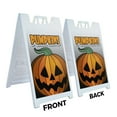 thumbnail image 2 of A-frame Sidewalk Pumpkins 24" x 36" Double Sided A-Frame Sidewalk Sign, Includes 2 Plastic Inserts | Foldable Portable White Signicade Sandwich Board Signs, 2 of 5