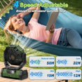 20000mAh Rechargeable Portable Camping Fan, USB Battery Operated Powered Shaking Head Fan with LED Lantern, 4 Speed 4 Timing Outdoor Tent Fan for Camping with Remote & Hook for Fishing,Travel, Jobsite