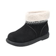 thumbnail image 1 of Bottes d'Hiver Courtes en Velours Chaudes pour Femmes : Couleur Unie, Bout Rond, Talon Bas Style Cheville, 1 of 9