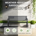 thumbnail image 5 of WLLJOY Metal Outdoor Bench, 47in Patio Garden Benches with National Flag Pattern Backrest for Backyard, Lawn, Deck, Porch, Park, Black, 5 of 10