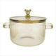 thumbnail image 1 of Cacerola de Vidrio Olla Transparente para Cocinar Olla para Sopa Calentador Cacerola de Vidrio con Dos Asas y Tapa Dorada, 1 of 5